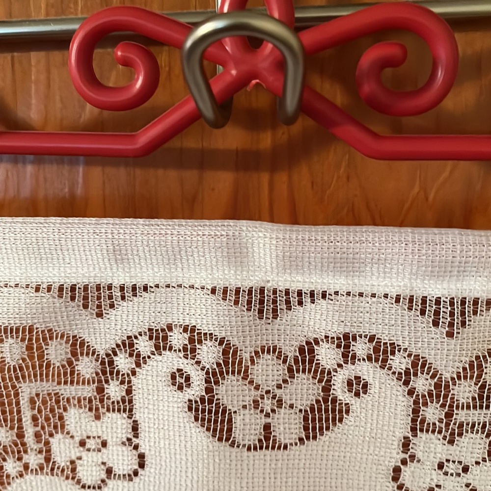 Christmas wall hanging, NOEL, cloth with lace on sides, 2002 - Picture 2 of 5